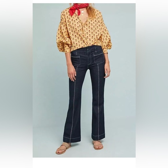 Anthropologie Pilcro and the Letterpress High Rise Flare Jeans sz 31 - Picture 3 of 14